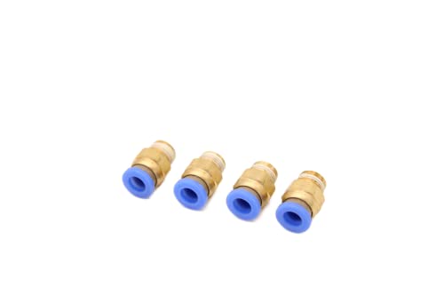 Pneumatik Steckverschraubung R 1/8" auf 6mm IQS, 4 Stück Push In Druckluftanschluß Steckanschluss (R 1/8" - 6mm) von CNCTEC