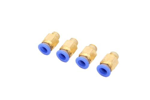 Pneumatik Steckverschraubung R 1/8" auf 8mm IQS, 4 Stück Push In Druckluftanschluß Steckanschluss (R 1/8" - 8mm) von CNCTEC