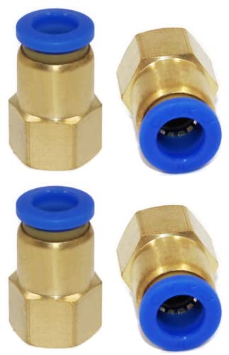 Pneumatik Steckverschraubung mit Innengewinde 1/8" auf 4mm 4 Stück Push In Anschluss Industriequalität (1/8" - 10mm) von CNCTEC