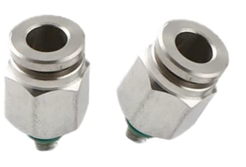 Pneumatik VA Steckverschraubung M5 auf 4 oder 6mm Pneumatikschlauch Edelstahl V2A Steckanschluss (M5-4mm) von CNCTEC