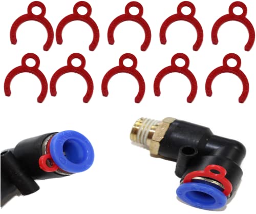 Sicherungsring 10er Set für Pneumatik Steckverschraubung / Steckanschluss mit 4, 6, 8, 10 oder 12mm Schlauchaschluss (Für Schlauchanschluss Ø 10mm) von CNCTEC