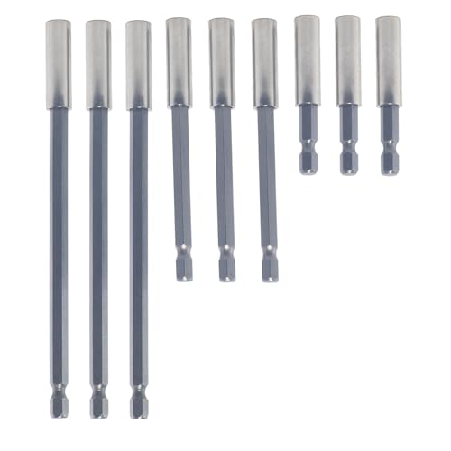 9 x Magnetische Bit Verlängerung, Magnet Bithalter, Schnellwechsel Bithalter, 1/4" Sechskantschaft Verlängerung für Elektrische Bohrmaschine Schlagschrauber 6cm/10cm/15cm 9 x Magnetische Bit Verlängerung, Magnet Bithalter, Schnellwechsel Bithalter, 1/4" Sechskantschaft Verlängerung für Elektrische Bohrmaschine Schlagschrauber 6cm/10cm/15cm von CNCYEAH