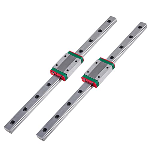 CNCYEAH 2 Stück MGN12H 450 mm Miniatur Lineare Schienenführung mit MGN12H Gleitblöcke Linearlager, linearem Führungsblock für automatische Geräte, Präzisionsmessgeräte von CNCYEAH