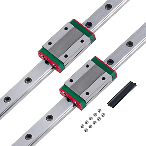 CNCYEAH 2 Stück MGN9H 300 mm Miniatur Lineare Schienenführung mit MGN9H Edelstahl Wagenblock, Linearführung Schiene für 3D-Drucker und CNC (MGN9 H-Type) von CNCYEAH