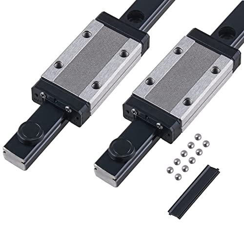 CNCYEAH 2 Stück MGN9H 350 mm Miniatur Lineare Schienenführung mit MGN9H Edelstahl Wagenblock, Linearführung Schiene für 3D-Drucker und CNC (MGN9 H-Type) von CNCYEAH