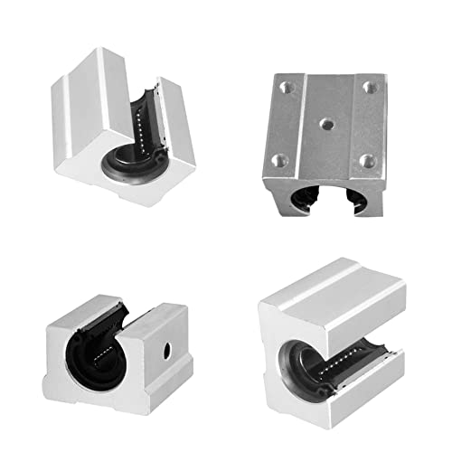 CNCYEAH 4 Stücke SBR12UU 12mm Aluminiumlegierung Linearlager Gleitblock, Öffnen Linear Router Linearlager Stehlager Aluminium Linear Kugellager Slide Block für 12mm Welle/Stange CNC Router Teile von CNCYEAH