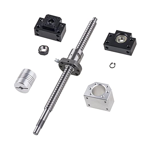 CNCYEAH Kugelumlaufspindel SFU1605-750mm Gewindespindel Edelstahl Linearführung mit BK12 / BF12 Unterstützung, DSG16H Muttergehäuse+Kugelumlaufmutter+Kupplung für Graviermaschine CNCYEAH Kugelumlaufspindel SFU1605-750mm Gewindespindel Edelstahl Linearführung mit BK12 / BF12 Unterstützung, DSG16H Muttergehäuse+Kugelumlaufmutter+Kupplung für Graviermaschine von CNCYEAH