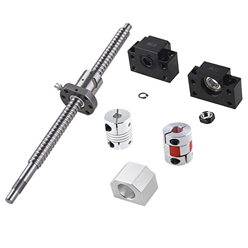 CNCYEAH Kugelumlaufspindel Set SFU1605-400mm Gewindespindel Edelstahl Kugelumlaufspindel mit BK12 / BF12 Unterstützung, Muttergehäuse und 2 Kupplungssatz CNC Teile für 3D Drucker CNC CNCYEAH Kugelumlaufspindel Set SFU1605-400mm Gewindespindel Edelstahl Kugelumlaufspindel mit BK12 / BF12 Unterstützung, Muttergehäuse und 2 Kupplungssatz CNC Teile für 3D Drucker CNC von CNCYEAH