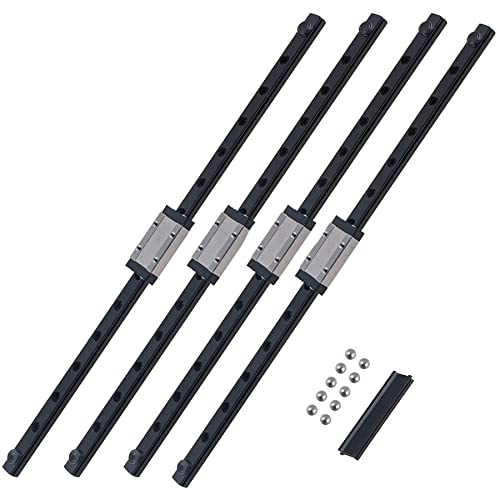 CNCYEAH Lineare Führungsschiene MGN9H 400mm Lineare Schienenführung mit MGN9H Edelstahl Wagenblock, Linearführung Schiene für CNC XYZ DIY Graviermaschine (4 Stück H-Type) von CNCYEAH
