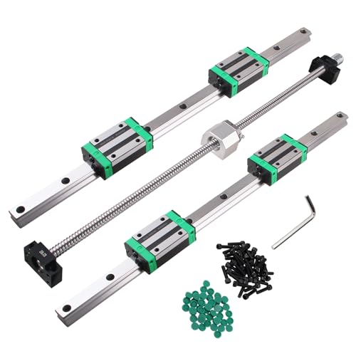 CNCYEAH Linearführung kit, 2PCS HGR20-300mm Linearführungsschiene +1PCS Kugelumlaufspindel SFU1605-300mm,BF12/BK12 Unterstützung, DSG16H, Kupplung, mit 4PCS Gleitblock für 3D Drucker CNC Maschine von CNCYEAH