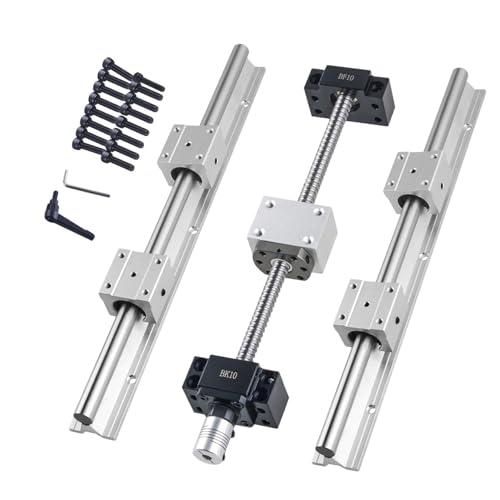 CNCYEAH Linearführung set SBR16-300mm Linearschiene Rostfreie Führungsschiene mit 4 SBR16UU Linearlager Lagerblock+SFU1204-350mm Kugelumlaufspindel Set für DIY 3D Drucker Schrittmotor von CNCYEAH
