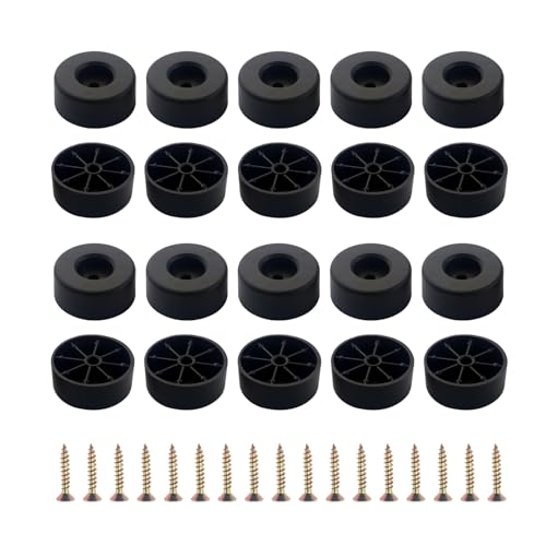 CNCYEAH Möbelfüße Rund, 24 Stück Möbelbeine Schraubbar, Schrankfüsse Möbelgleiter mit Schrauben für Möbel rutschfest, Schrank, Sofa, Stuhl, Couchtisch, Schubladen(Ø 45mm x H 20mm) von CNCYEAH