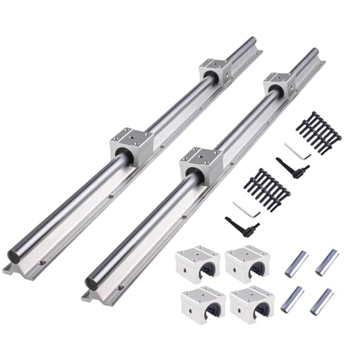 CNCYEAH SBR20 2500mm Linearführung kit Gespleißte Linearschienen enthält 2 Stück SBR20 1500 mm+2 Stück 1000mm Gleitführung Welle mit 8 SBR20UU Lagerblöcken 4 Stück Dübel für DIY 3D-Drucker von CNCYEAH