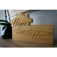 Home Sweet Schild, Wandbild, Wanddeko, Hausdekoration, Wandteller von CNCoeste360