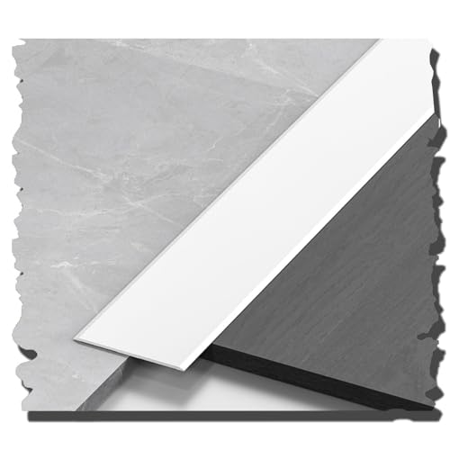 3 x 90 cm lange Türschwellenleisten-Übergangsprofile for Teppich zu Fliesen, Laminat, Holz, Metallkanten, flache Trennleiste(Matte White,W:20mm) von CNDBAHHE