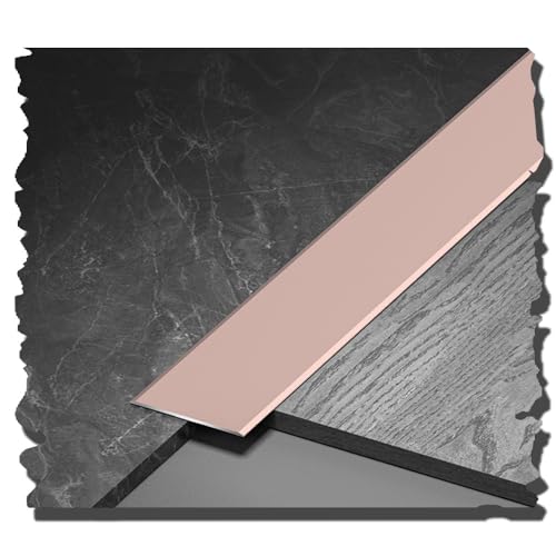 3 x 90 cm lange Türschwellenleisten-Übergangsprofile for Teppich zu Fliesen, Laminat, Holz, Metallkanten, flache Trennleiste(Rose Gold,W:15mm) von CNDBAHHE