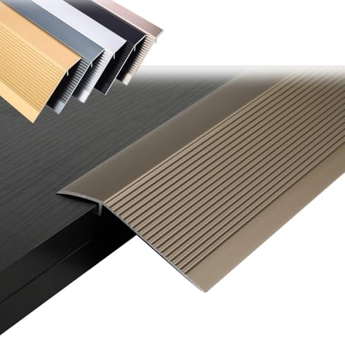 35-Zoll-Kantenzierleiste, Türrampenhöhe 2/5-2", Nahtbinder-Schwellenübergangsleiste, Aluminium(Champagne,L120cm/4ft) von CNDBAHHE