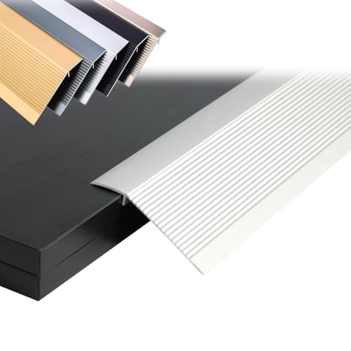 35-Zoll-Kantenzierleiste, Türrampenhöhe 2/5-2", Nahtbinder-Schwellenübergangsleiste, Aluminium(Silver,L110cm/3.6ft) von CNDBAHHE