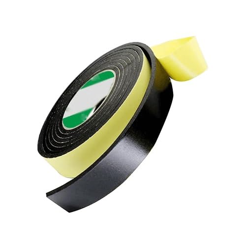 Dichtungsschaumband， Stark haftendes schwarzes EVA-Schaumgummi-Streifenband, einseitig klebend, for Antikollisions-Dichtungsstreifen for Fenster und Türen(20mmx2mmx5M) von CNDBAHHE