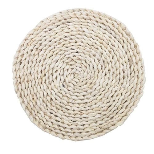 Gewebte Tischsets, 10-33CM Woven Placemats, Round Placemats Rattan Placemats, Wicker Corn Husk Placemats(Elliptic 26 * 38cm) von CNDBAHHE