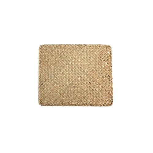 Gewebte Tischsets, 13-45 * 13-30cm Round/Square/Rectangle Woven Placemats Natural Water Hyacinth Placemats(Orange 25 * 20cm) von CNDBAHHE
