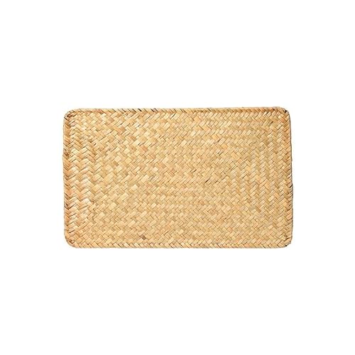 Gewebte Tischsets, 13-45 * 13-30cm Round/Square/Rectangle Woven Placemats Natural Water Hyacinth Placemats(Orange 36 * 22cm) von CNDBAHHE