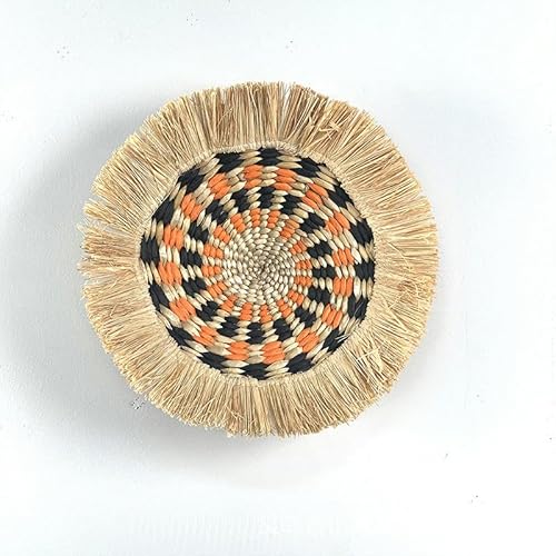 Gewebte Tischsets, 20-28cm Round Woven With Tassels Placemats, Natural Water Hyacinth Place mats(C6) von CNDBAHHE