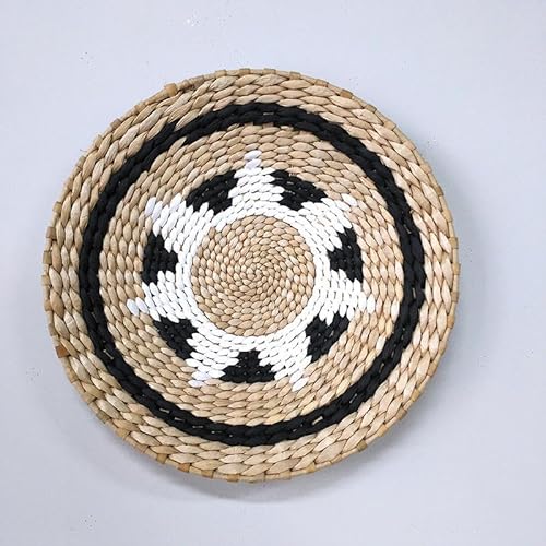 Gewebte Tischsets, 20-30cm Round Boho Rattan Placemats Natural Hand-Woven Placemats Water Hyacinth Placemats(A18,25cm) von CNDBAHHE
