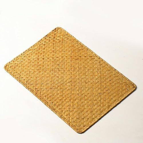 Gewebte Tischsets, 25-45 * 25-30cm Round/Square Woven Placemats Natural Water Hyacinth Placemats(Orange 45 * 30cm) von CNDBAHHE