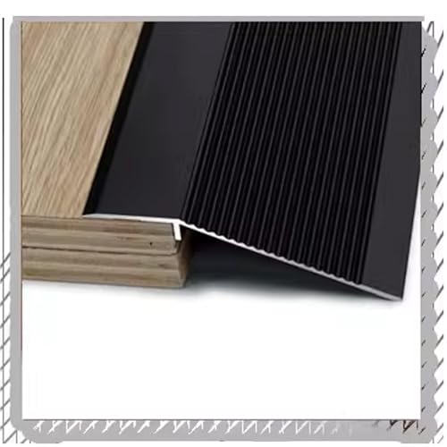 Holz-zu-Fliesen-Schneidbare Türrampe, Gefällehöhe 10–45 mm, Fugenstück for die Bodenzwischenraumauskleidung(Black,L120cm/4ft) von CNDBAHHE