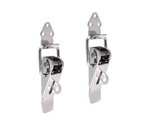 Knebelverschluss, Haspenverschluss, 2 STÜCKE 90 Grad DuckMouth Schnalle Hakenschloss Edelstahl Federbelastet Ziehen Toggle Latch Clamp Clip(Nickled Plated,504 506B) von CNDBAHHE