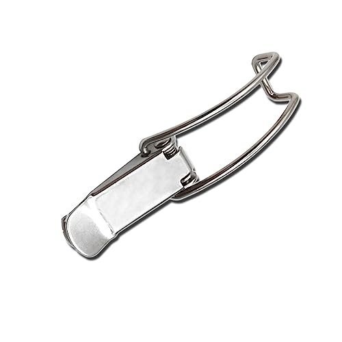 Knebelverschluss, Haspenverschluss, 2 stücke 201 Edelstahl Schrank Box Schlösser Gefederte Latch Fang Toggle Eisen Haspen(Iron Nickled Plated,87mm) von CNDBAHHE
