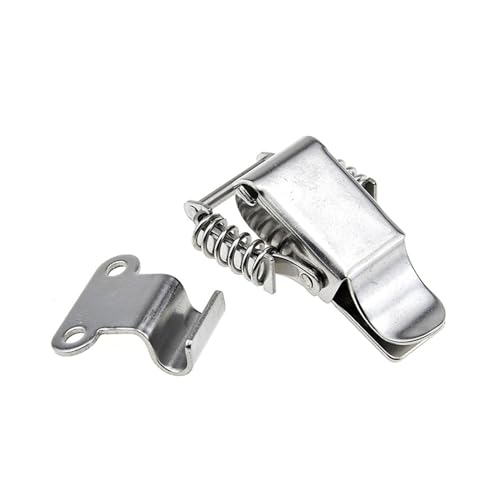 Knebelverschluss, Haspenverschluss, 2 stücke 304 Edelstahl 90 ° Frühling Haspe Toolbox Toggle Riegel Schloss Holz Koffer Schnalle(A,59mm) von CNDBAHHE