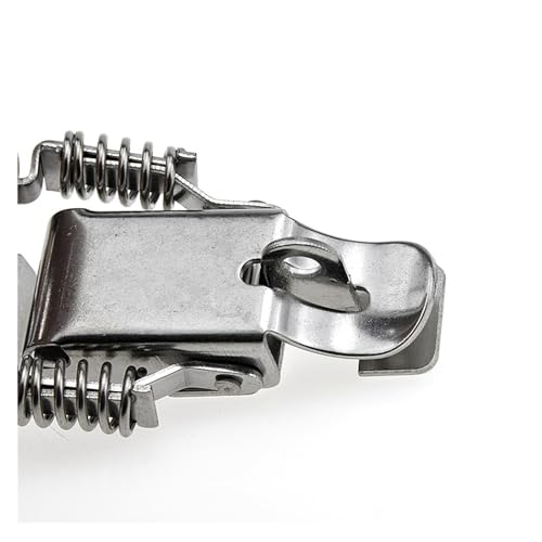Knebelverschluss, Haspenverschluss, 2 stücke 304 Edelstahl 90 ° Frühling Haspe Toolbox Toggle Riegel Schloss Holz Koffer Schnalle(B,59mm) von CNDBAHHE