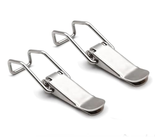 Knebelverschluss, Haspenverschluss, 2 stücke 304 Edelstahl Schrank Boxen Haspe Lock Gefederte Latch Fang Toggle Schlösser(304 Stainless Steel a 45mm) von CNDBAHHE