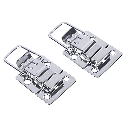 Knebelverschluss, Haspenverschluss, 2 stücke Edelstahl Chrom Toggle Latch for Brust Box Fall Koffer Werkzeug Verschluss(6435 42) von CNDBAHHE