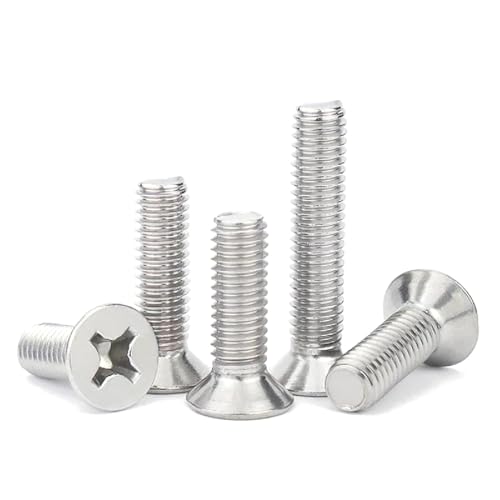 Phillips-Flachkopf-Maschinenschrauben, 10 Stück Kreuzschlitzschrauben mit Senkkopf, M3-M10, Edelstahl 304(M4x30mm) von CNDBAHHE