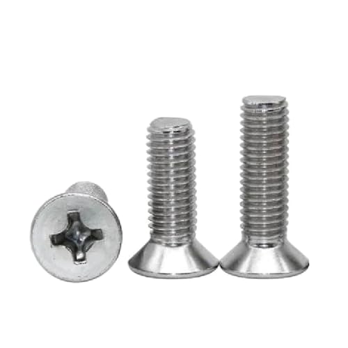 Phillips-Flachkopf-Maschinenschrauben, 2 Stück, M1.6 M2 M3 M4 M5 M6 Schraube Senkkopf Flachkopfschraube(M6x12mm) von CNDBAHHE