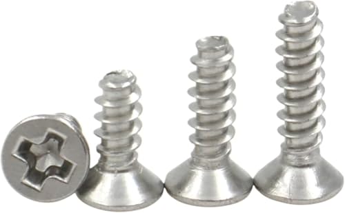 Phillips-Flachkopf-Maschinenschrauben, 304 Edelstahl-Blechschrauben mit Kreuzschlitz und Senkkopf, 20 Stück M1 - .7(M1.0x3mm) von CNDBAHHE