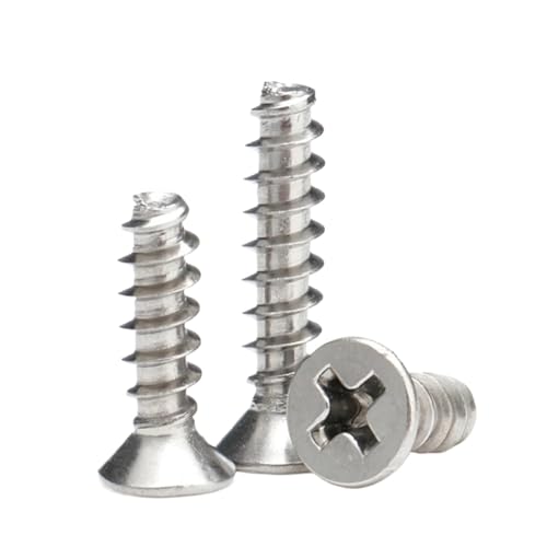 Phillips-Flachkopf-Maschinenschrauben, 304 Edelstahl-Blechschrauben mit Kreuzschlitz und Senkkopf, 50 Stück, Größe M1 –,5(M1.0x4mm) von CNDBAHHE