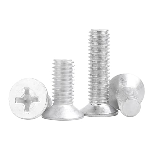 Phillips-Flachkopf-Maschinenschrauben, Aluminiumlegierung M1.7-M6 Kreuzschlitzschraubenbolzen mit Senkkopf, 10 Stück(M1.7x5mm) von CNDBAHHE