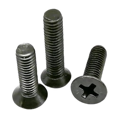 Phillips-Flachkopf-Maschinenschrauben, M1-M4 Schwarz 304 Edelstahl Senkkopfschraube Bolt10Pcs(18mmxM1.6) von CNDBAHHE