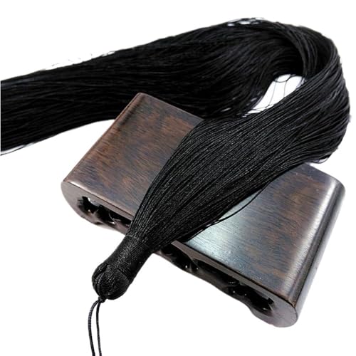Quasten, Quasten für Basteln, 1 Stück Quasten for Aufhängen, Dekoration, Basteln, 50 cm extra lange Quaste aus Polyesterseide, for Nähen von Vorhangzubehör, Anhängerquaste(Black) von CNDBAHHE