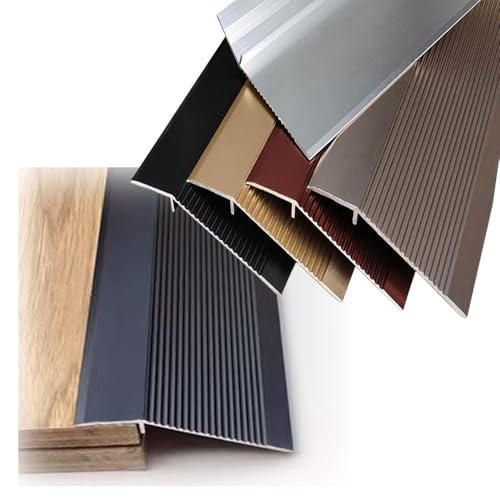 Schwellenrampe aus Aluminium, 2/5"-1 3/5" Gefällehöhe, unebener Bodenkehlenstreifen, Türeinstiegsrampe, Brückenhöhenlücke(Black,95cm-37.4in) von CNDBAHHE