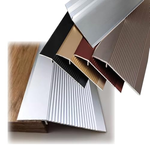 Schwellenrampe aus Aluminium, 2/5"-1 3/5" Gefällehöhe, unebener Bodenkehlenstreifen, Türeinstiegsrampe, Brückenhöhenlücke(Silver,125cm-49.2in) von CNDBAHHE