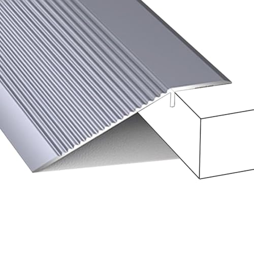 Schwellenrampenhöhe 10–40 mm, Nahtbinder-Abdeckleiste for Holz/Fliesen/Laminat, Aluminium/keine Verformung(Gray,L120cm-47.2in) von CNDBAHHE