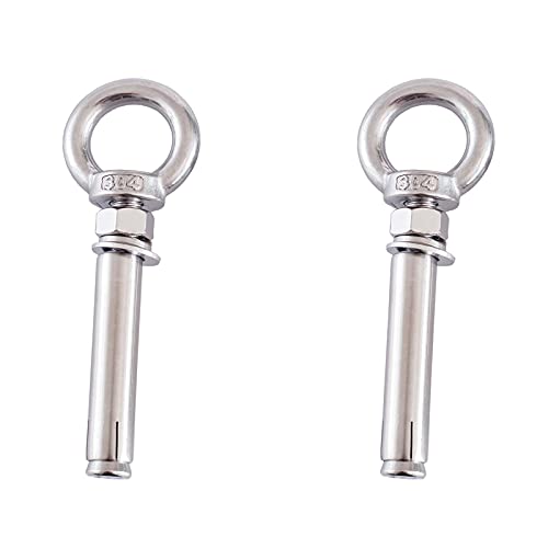 Spreizdübel aus Edelstahl, 2 Stück M12-Expansions-Ringschrauben mit Ringmutter, 304 Edelstahl-Hebebolzen for Wandanker und Ziegel, M12 x 70 mm(M12x80mm) von CNDBAHHE
