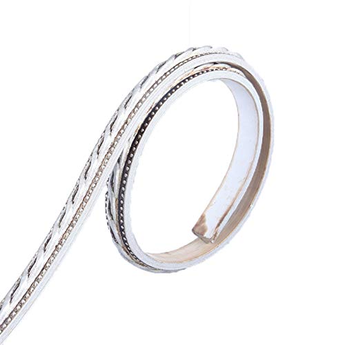 Tapetenbordüren, Sockelleisten, 16,4 ftTapete Abziehen und Aufkleben Deckenbordüre Türrahmen Taillenlinie Innendekoration(Vintage Silver,W1.5CM) von CNDBAHHE