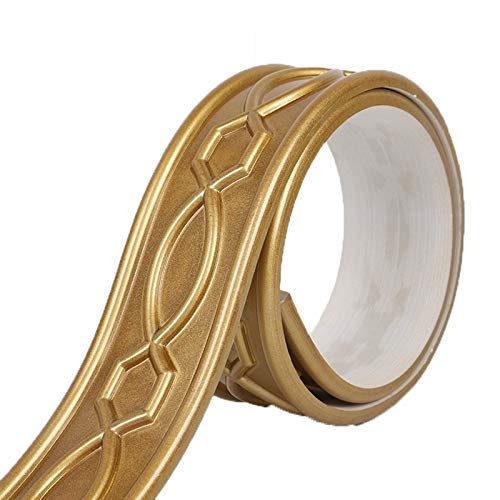Tapetenbordüren, Sockelleisten, 9,8 ftTapete Wandpaneele Abziehen und Aufkleben Deckenbordüre Türrahmen Taillenlinie Innendekoration(Light Gold) von CNDBAHHE