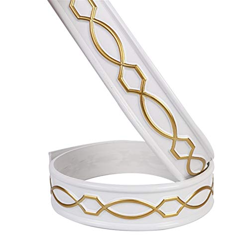 Tapetenbordüren, Sockelleisten, 9,8 ftTapete Wandpaneele Abziehen und Aufkleben Deckenbordüre Türrahmen Taillenlinie Innendekoration(White Gold) von CNDBAHHE
